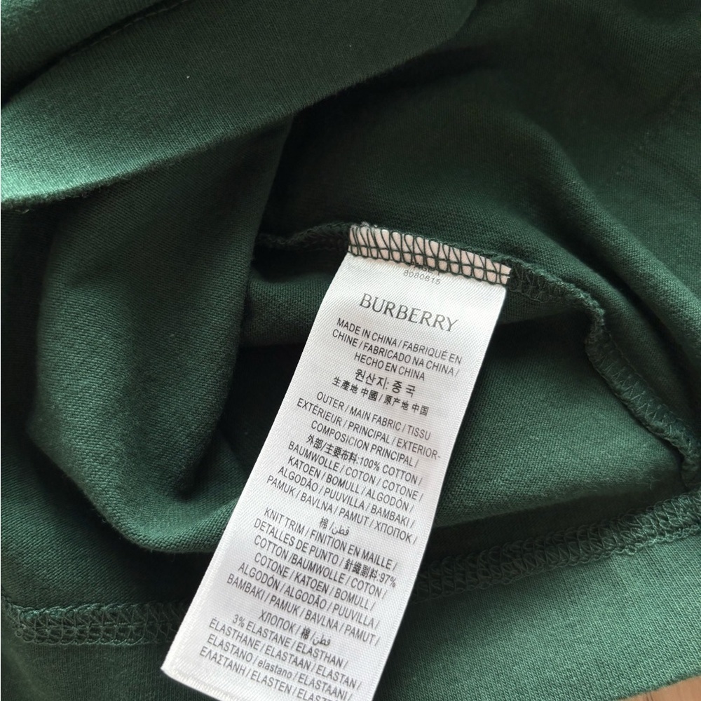 Burberry Men’s Green Cotton jersey T-shirt Size Small Oversized - Picture 6 of 6